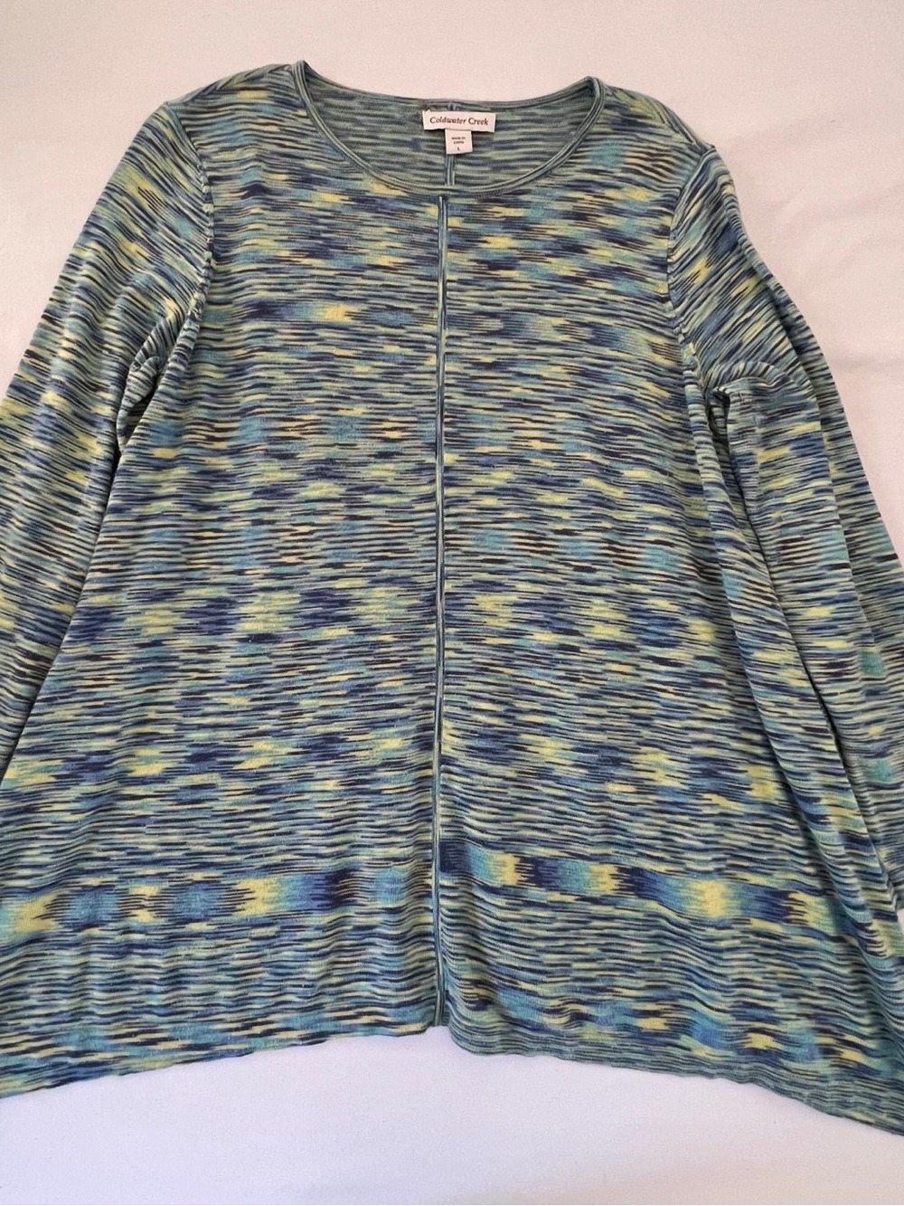 Coldwater Creek Blue Green Multi-Color Knit Tope